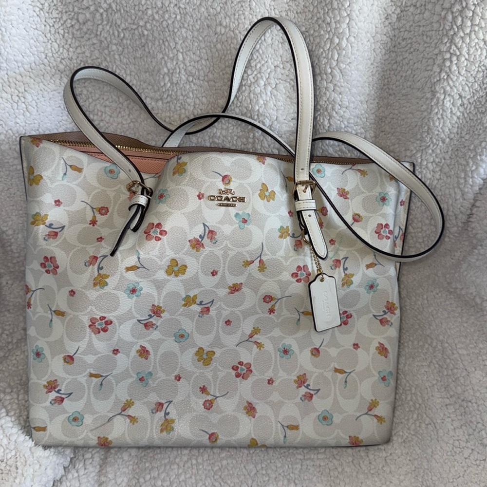 Coach multi color floral purse
